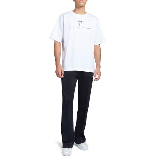 Giuseppe Zanotti 男士签名徽标刺绣棉质圆领短袖T恤 白色 ERU4001001 商品图3