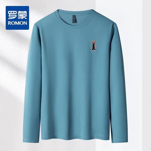 【小熊绣花】罗蒙春夏男装圆领t恤男长袖t恤男舒适男士t恤长袖上衣男体恤 商品图3