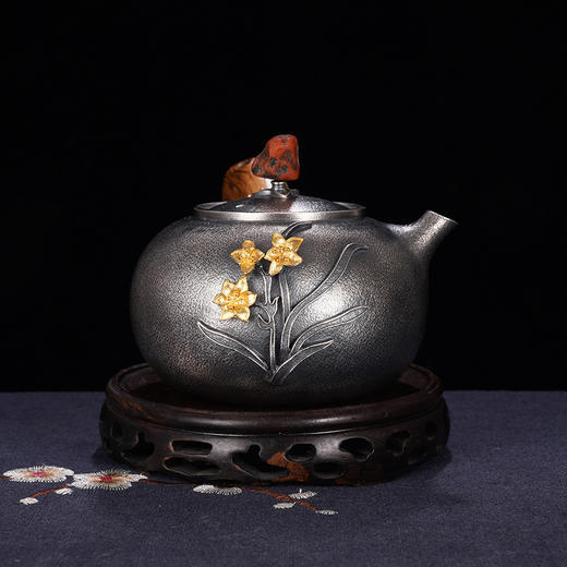 子佩集S999银+崖柏【浮光兰影】提梁壶小茶壶公道杯摆件套装【TG007】【TG008】【TG009】2403 商品图7