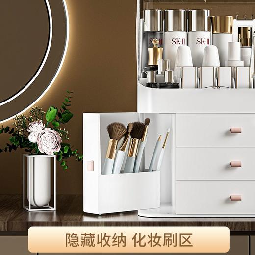 化妆品收纳盒桌面防尘护肤品梳妆台宿舍整理轻奢大容量口红置物架 商品图3