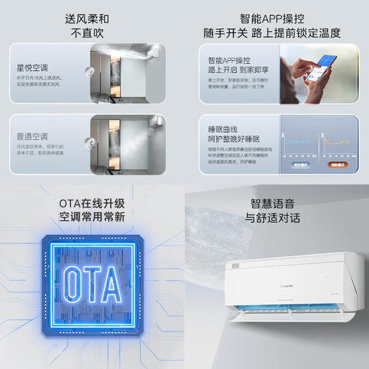 卡萨帝空调 星悦1.5P挂机 智慧语音控制  通过声音定位送风 离线唤醒 OTA在线升级  62℃高温制冷 双向衡温送风  15秒速冷 一级能效 CAS3523FCB(81)VU1 商品图1