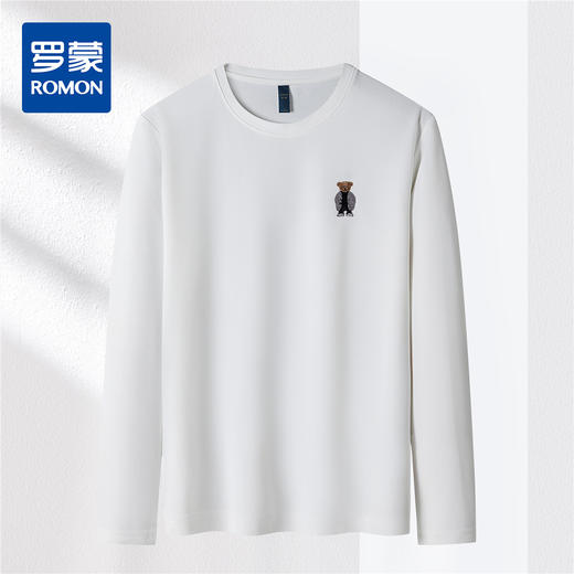 【小熊绣花】罗蒙春夏男装圆领t恤男长袖t恤男舒适男士t恤长袖上衣男体恤 商品图4