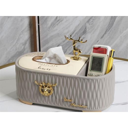 创意轻奢多功能纸巾盒简约客厅抽纸遥控器收纳茶几装饰纸抽盒摆件 商品图5