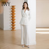IWY/气质新中式国风西装套装女商务主持人高端正装工作服白色西服CP2078 商品缩略图6