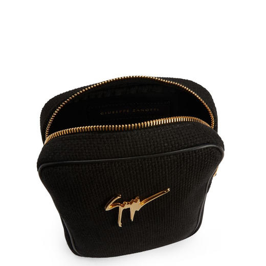 Giuseppe Zanotti 男士金属签名徽标单肩包 黑色 EBU4003001 商品图1