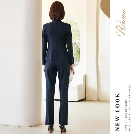 【50羊毛】罗蒙女士西服套装商务通勤舒适含绵羊毛职业两件套女 商品图2