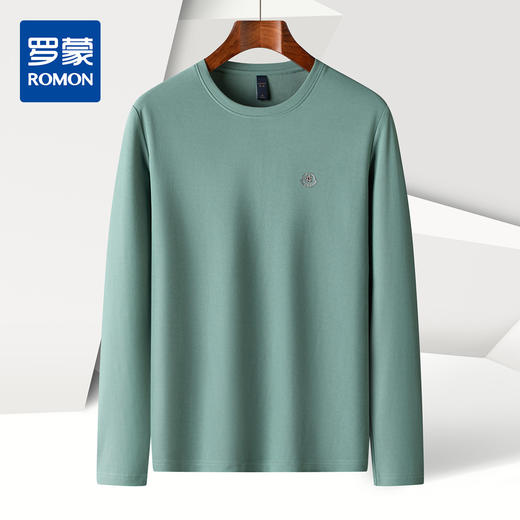 14LP37071【精美印花】罗蒙春秋长袖t恤男休闲打底衫男舒适圆领男士长袖t恤上衣 商品图0