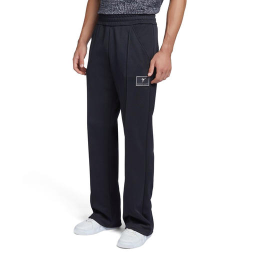 Giuseppe Zanotti 男士签名徽标贴花休闲运动裤 黑色 ERU4005001 商品图1