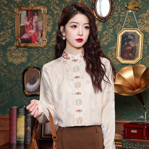 新中式优雅洋气减龄百搭衬衣KQL-C06N8611 商品图1