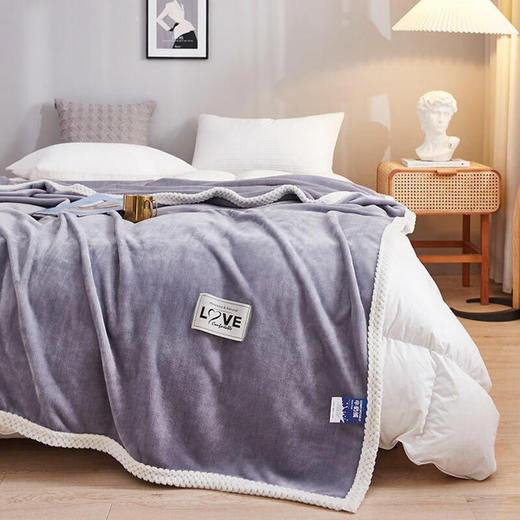 百丽安娜（Belle Anna）多功能牛奶绒四季毯紫灰 商品图1