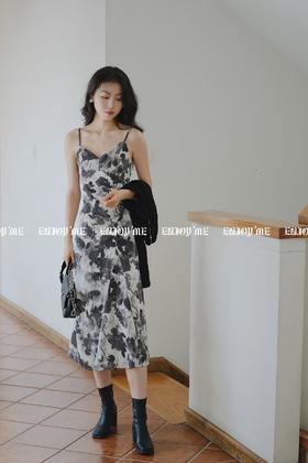 【门店同款】ENJOY秋季珍珠链印花吊带裙套装 154157916