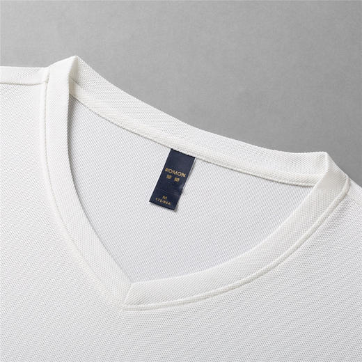 【珠地面料】罗蒙春夏V领t恤男长袖t恤男舒适男士t恤长袖上衣男体恤 商品图10