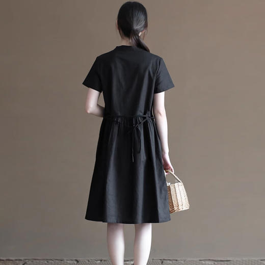 裁缝学苑AS209复古中式改良麻棉立领裙短袖a字连衣裙纸样女装裙子样板 商品图2