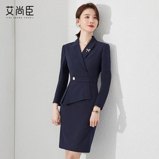 气质连衣裙遮肚显瘦春夏新款前台职业套装收腰西装美容院高端正装 商品图0