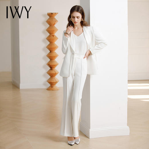 IWY/气质新中式国风西装套装女商务主持人高端正装工作服白色西服CP2078 商品图5
