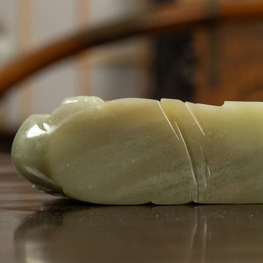 二十世纪 玉雕高山流水山子摆件（红木座） 商品图3