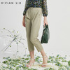 VIVIAN LIU薇薇安刘R2415003春女装新款后腰松紧斜插兜直筒裤 商品缩略图0