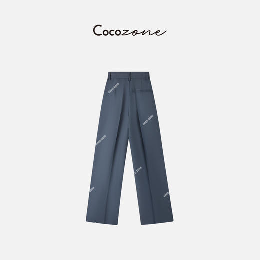 COCO ZONE 气质简约高腰双褶通勤风阔腿休闲长裤 23C30320 商品图1