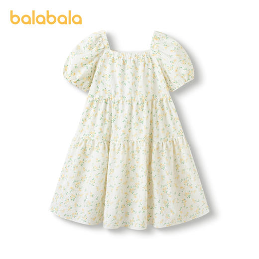 巴拉巴拉女童夏装儿童连衣裙新款中大童碎花甜美裙子泡泡袖潮 商品图4