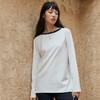 IN AND ON长绒棉撞色一字领长袖T恤女设计感百搭上衣53566 商品缩略图2