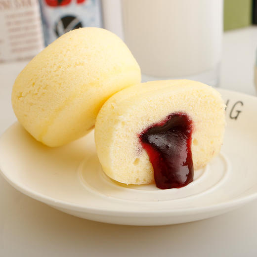 港荣 蒸蛋糕 蓝莓夹心面包营养早餐食品零食小吃糕点点心手撕小面包 蓝莓 480g 1箱 商品图4