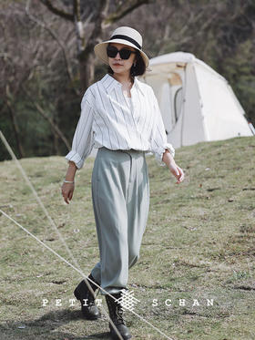 PETIT SCHAN小闪 CLO#220  Green Mountain Haze 绿山岚 城市户外感收腿休闲裤/萝卜裤
