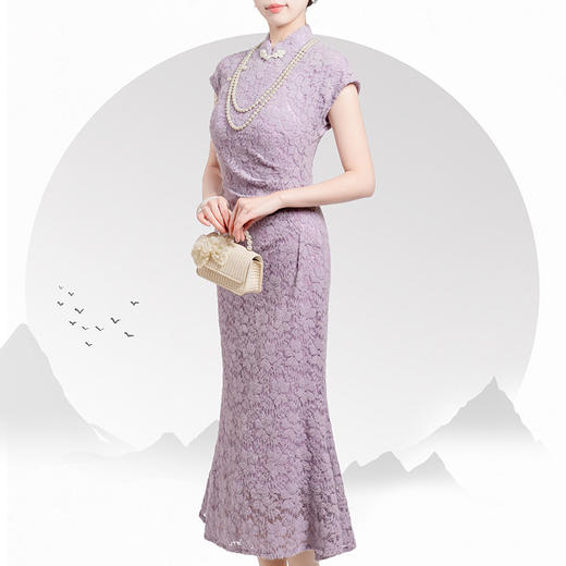 新中式年轻款气质少女小清新鱼尾改良小个子旗袍连衣裙KK1027 商品图5