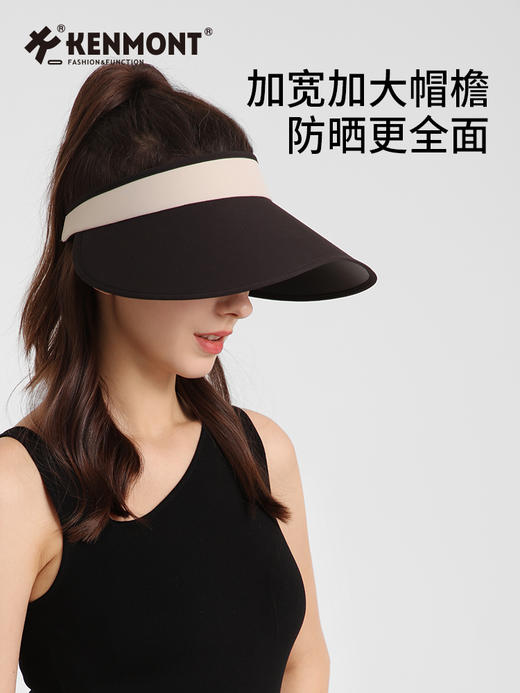 卡蒙女士桃心型大帽檐空顶防晒帽遮阳抗风 商品图4