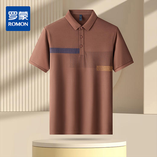罗蒙夏季男士时尚百搭简约男t恤短袖polo衫舒适亲肤polo衫男短袖 商品图0