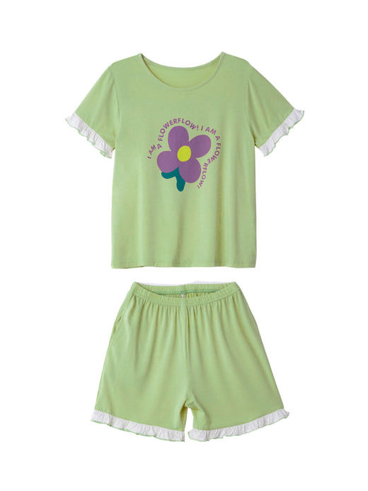 【39元限时秒杀】【秀黛】女童冰感纯棉短袖套装女童睡衣家居服H2440004T【门店同款】【如遇缺货自动退款，介意勿拍】 商品图9