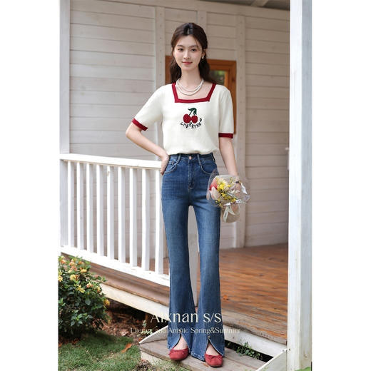 鹿向南《蔚蓝海洋》蓝色牛仔裤L35025 商品图1