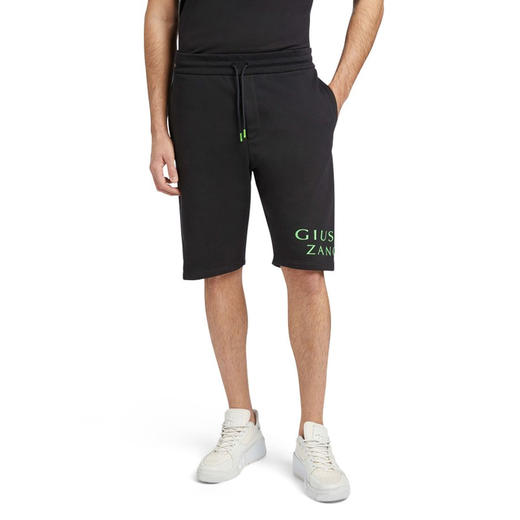 Giuseppe Zanotti 男士徽标印花棉质休闲短裤 黑色 ERU3019001 商品图1