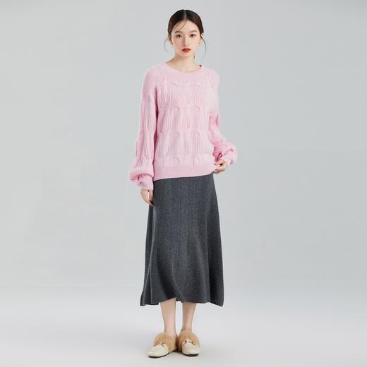 东黎 • 山羊绒 女士秋冬春季针织圆领重工绞花套头羊绒衫慵懒 WSR-21S44 商品图8