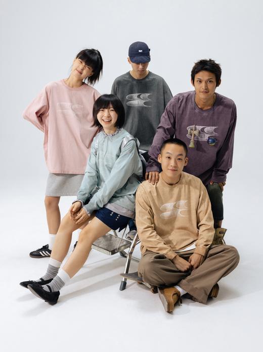 CryingCenter水洗做旧褪色logo上衣圆领宽松情侣长袖T恤哭喊中心 商品图1