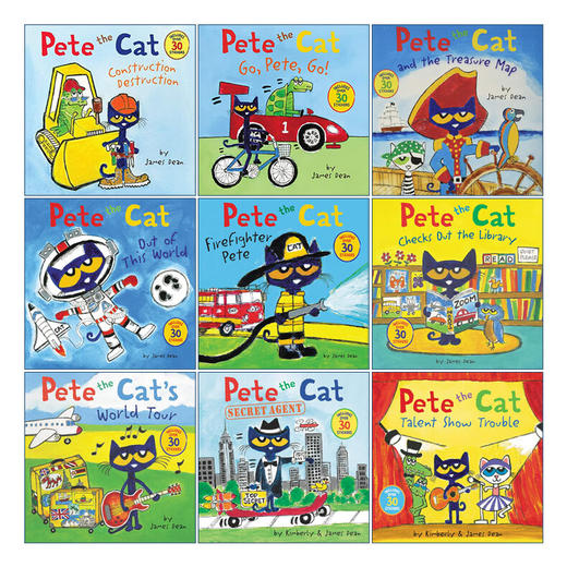 Pete the Cat 英文原版 皮特猫带贴纸绘本9册 James Dean 儿童早教启蒙阅读 图画故事书 英文版 进口英语原版书籍 商品图1