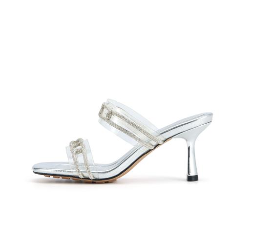 westory春季新款满钻中跟系带法式气质凉鞋真皮W24BJ61851 商品图2