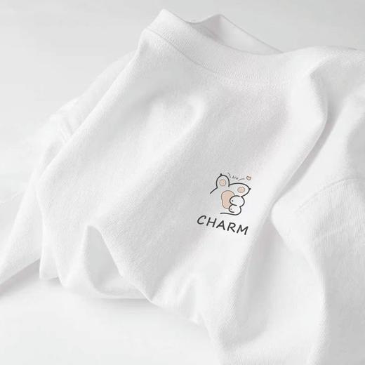 【69.9/任选2件！】白色短款T恤女短袖2024新款，宽松流行印花百搭上衣亲肤舒适挺括易打理，抗皱，耐穿耐磨，不易起球，不掉色！-lm 商品图3