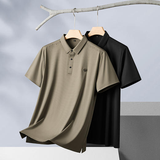 【冰丝无痕】【新款DDP】大依优型大码弹力短袖Polo衫翻领加肥加大男士大号弹力透气舒适夏季半袖透气 商品图1