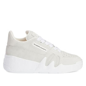 Giuseppe Zanotti 男士金属签名徽标低帮休闲运动鞋 灰色 RM30057003