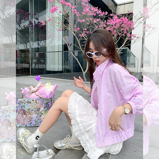 【179元任选2件】现货！【盐甜兼备】粉色彩点外套 商品图1