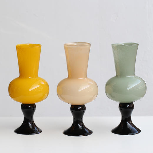 中古风芬顿琉璃高脚风灯花瓶客厅高级感水培鲜花法式轻奢风软装瓶 商品图2