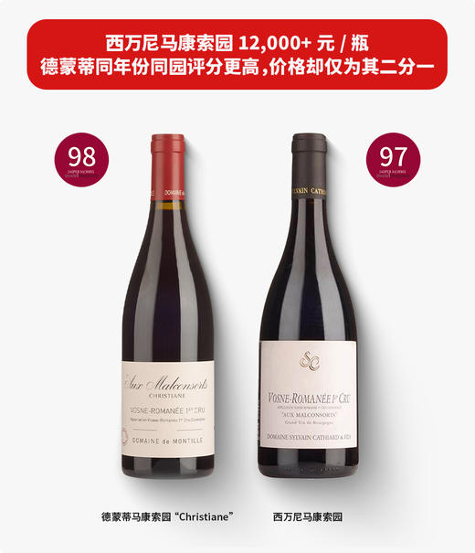 【跨境】德蒙蒂沃恩罗曼尼马康索一级园克里斯汀娜红葡萄酒 Domaine de Montille Vosne-Romanée 1er Cru Aux Malconsorts "Christiane" 商品图2