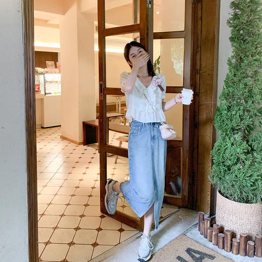 <曾小咸推荐>【白岛梦境】荷叶边衬衫 商品图3