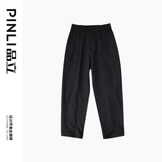 PINLI品立2024夏季新款双层设计拼接休闲裤男士百搭潮牌直筒长裤B242117025 商品图3