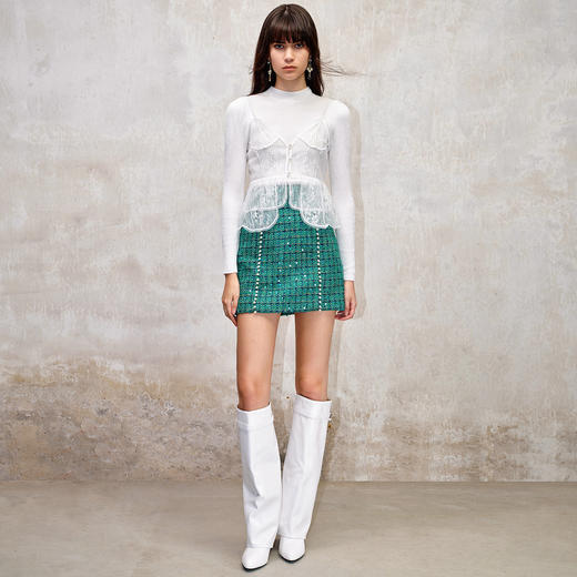 MAXRIENY宫廷复古风吊带套头针织衫2023秋冬新款修身显瘦上衣女MS88SW531A10 商品图1