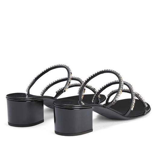 Giuseppe Zanotti 女士签名徽标高跟凉鞋 黑色 I300016001 商品图1