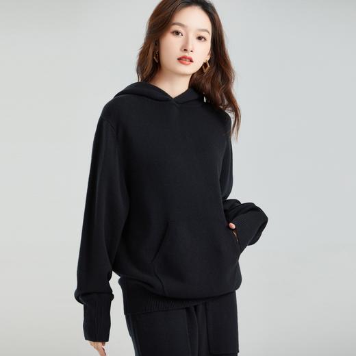 东黎 • 小山羊绒中性风秋冬休闲连帽卫衣套头衫 21A03 商品图1