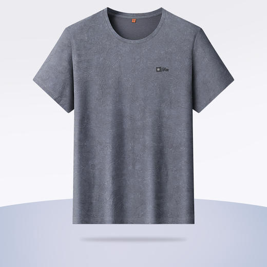 【新款DWP】大依优型大码短袖T恤圆领加肥加大男士大号弹力透气舒适夏季半袖 商品图1