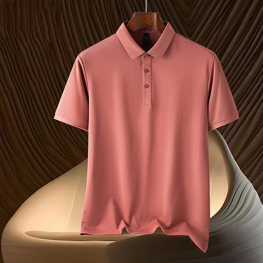 【含桑蚕丝&亚麻】罗蒙夏季休闲男士t恤短袖polo衫商务polo衫男 商品图2