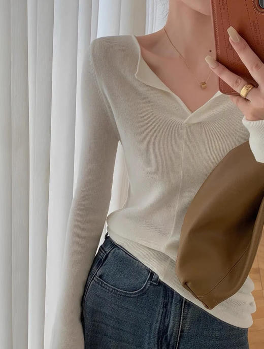 【E】超细羊毛❗️莱赛尔天丝V领上衣（均码合适90-130斤左右） 商品图3